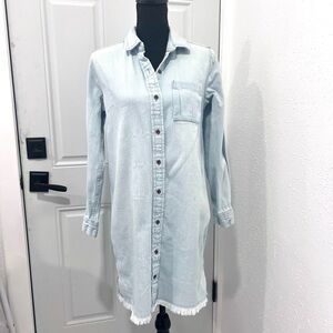 Natural Reflections Blue Casual Button Down Dress Relaxed Fit 4